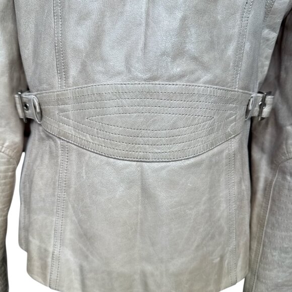 Schott NYC Vintage Women's Leather Jacket Cream Size Medium - Picture 5 of 11